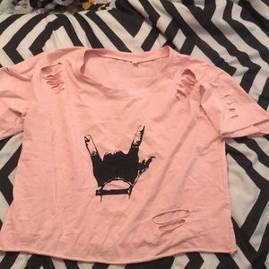 Rock star crop too shirt